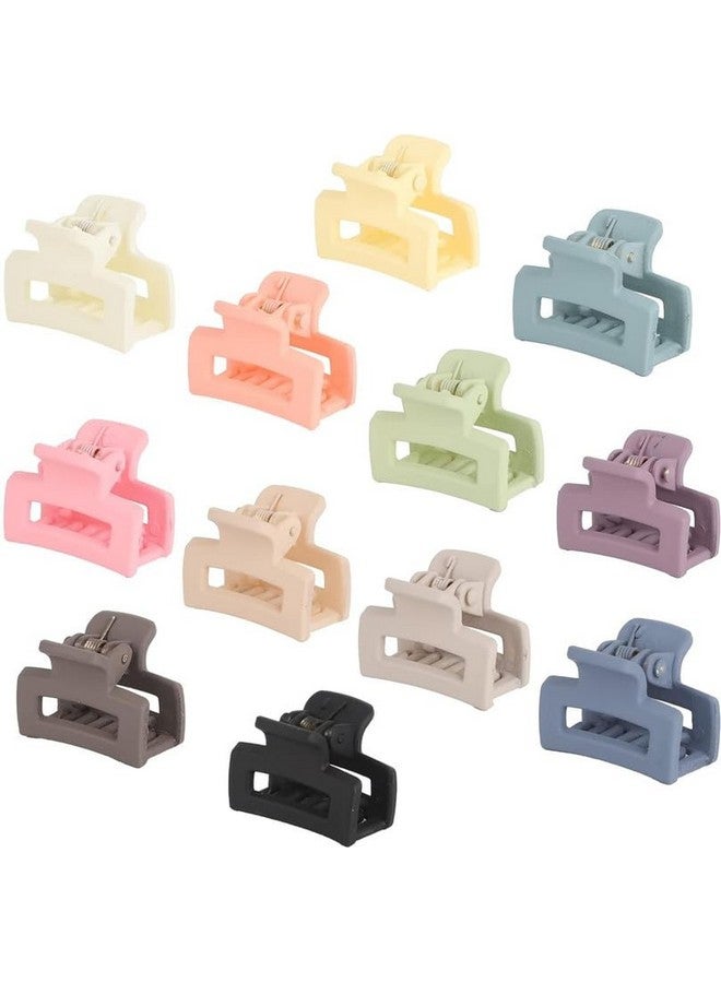 FAMEZA 12 PCS PREMIUM Small Hair Claw Clips for Women Girls,12 Pcs Mini Tiny Hair Claw Clips for Thin/Thick/Medium/Fine Hair,0.9 Inch Little Cute Hair Jaw Clips Clamps Matte Rectangle Nonslip - Image 4