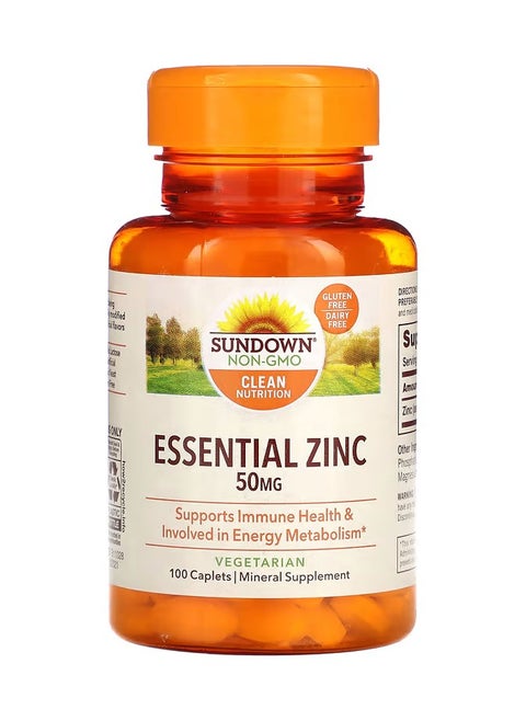 Sundown Zinc 50mg High Potency (100 Caplets)