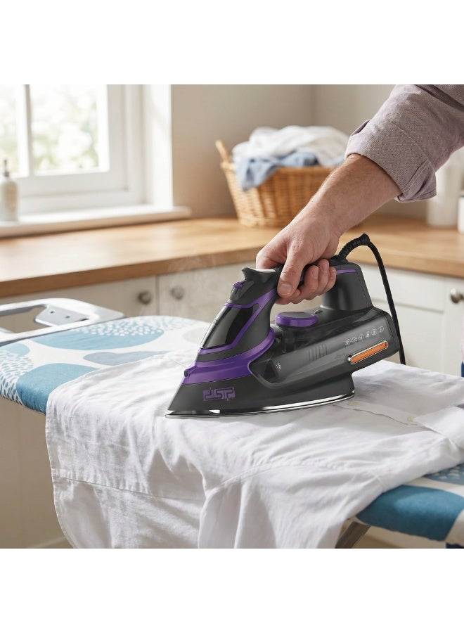 DSP Electric Steam Iron with Self-Cleaning Ceramic Soleplate – 2000W – KD1004 - Image 2