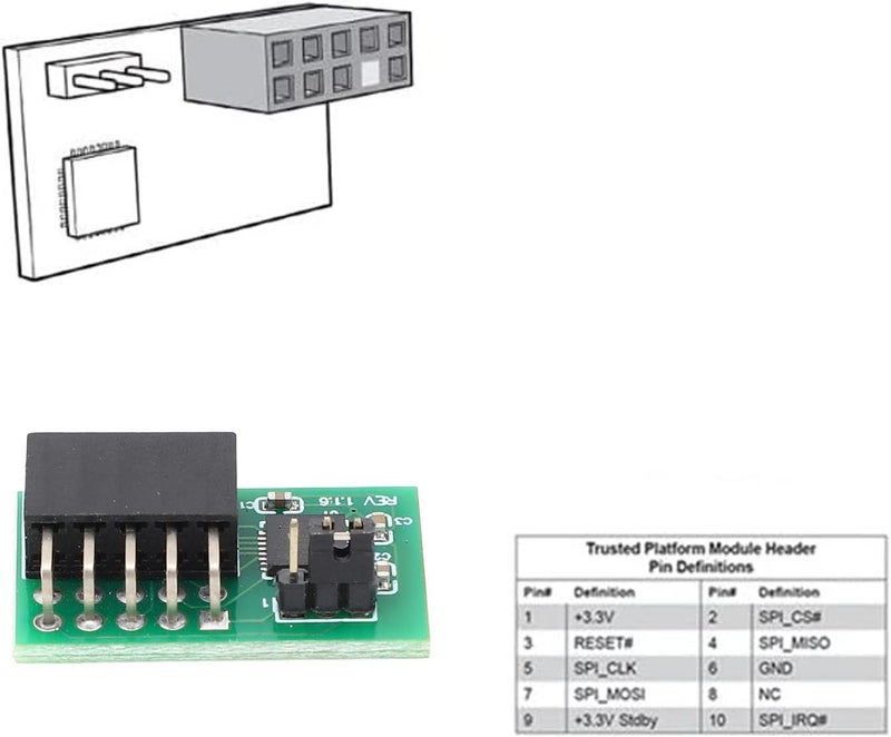 وحدة أمان TPM، وحدة معالج أمان ذات 10 دبابيس لـ SuperMicro، بديل متعدد الوظائف لـ TPM، معالج تشفير مستقل - Image 5
