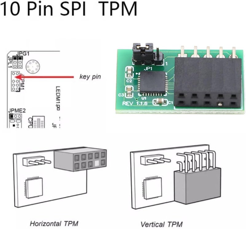 وحدة أمان TPM، وحدة معالج أمان ذات 10 دبابيس لـ SuperMicro، بديل متعدد الوظائف لـ TPM، معالج تشفير مستقل - Image 4