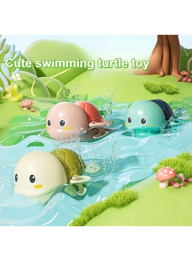 سلحفاة حمراء لعبة رش المياه بلف آلية لعبة استحمام بلاستيكية للمرح في حوض السباحة والاستحمام - Image 4