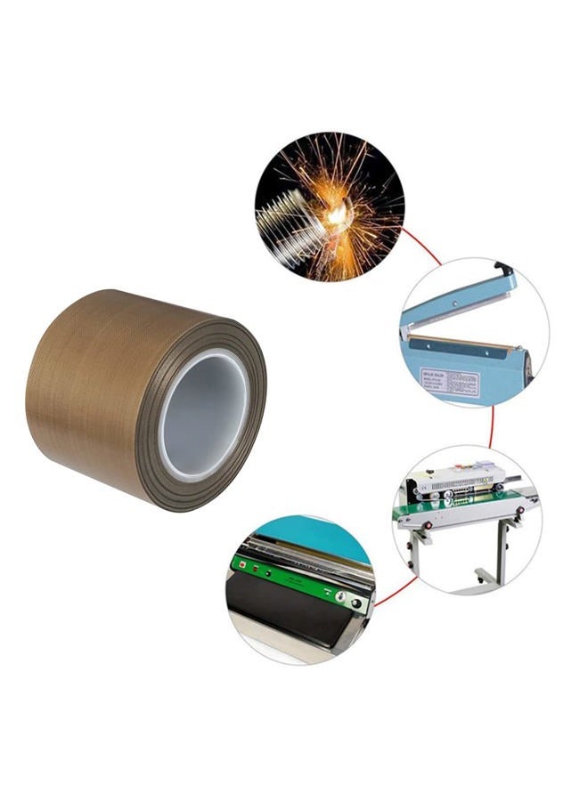 FRIGIIRE PTFE Telfon Tape high Temperature Tape Welding Sealing Tape for Vacuum Sealer Machine(Brown, 50mm x 11yards(33feet) x 0.18mm) - Image 3