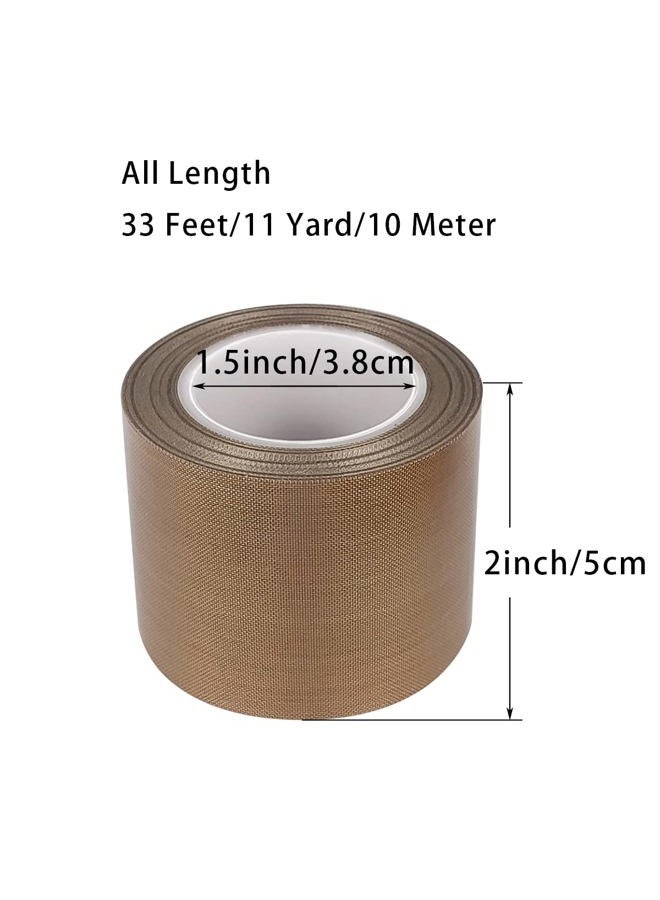 FRIGIIRE PTFE Telfon Tape high Temperature Tape Welding Sealing Tape for Vacuum Sealer Machine(Brown, 50mm x 11yards(33feet) x 0.18mm) - Image 2