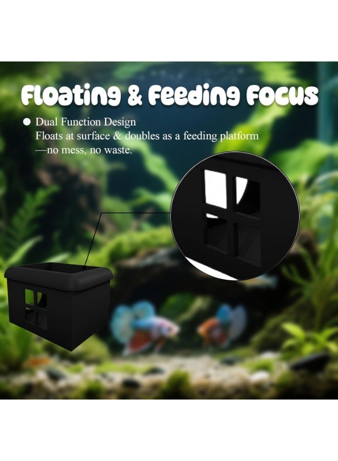 SYOSI Floating Betta Fish Hideout, 3D Aquarium Breeding Box and Shelter, Resting Cave with Feeding Platform for Betta Tanks, Small Fish Aquarium Decor with Viewing Window (3.67 x 2.87 x 2.16 Inch) - Image 3