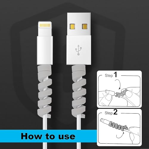 STRIFF 24 Pieces Highly Flexible Silicone Micro USB Protector, Mouse Cable Protector, Suit for All Cell Phones, Computers and Chargers (White) - Image 2