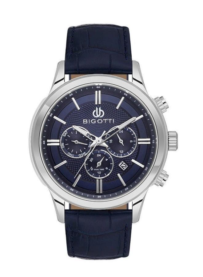 Bigotti - Quotidiano Men Watch | Genuine LeatherBrass Case | Analog | Round Dial | Mineral Glass | Japanese Quartz | Water Resistant 50 Meters - Image 1