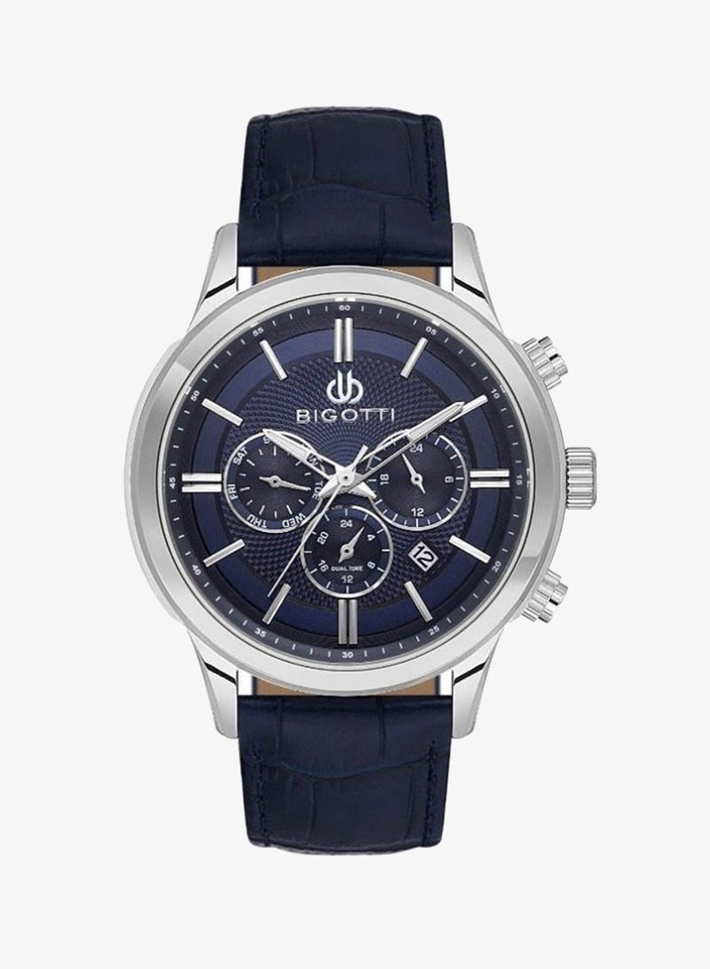 Bigotti - Quotidiano Men Watch | Genuine LeatherBrass Case | Analog | Round Dial | Mineral Glass | Japanese Quartz | Water Resistant 50 Meters - Image 2