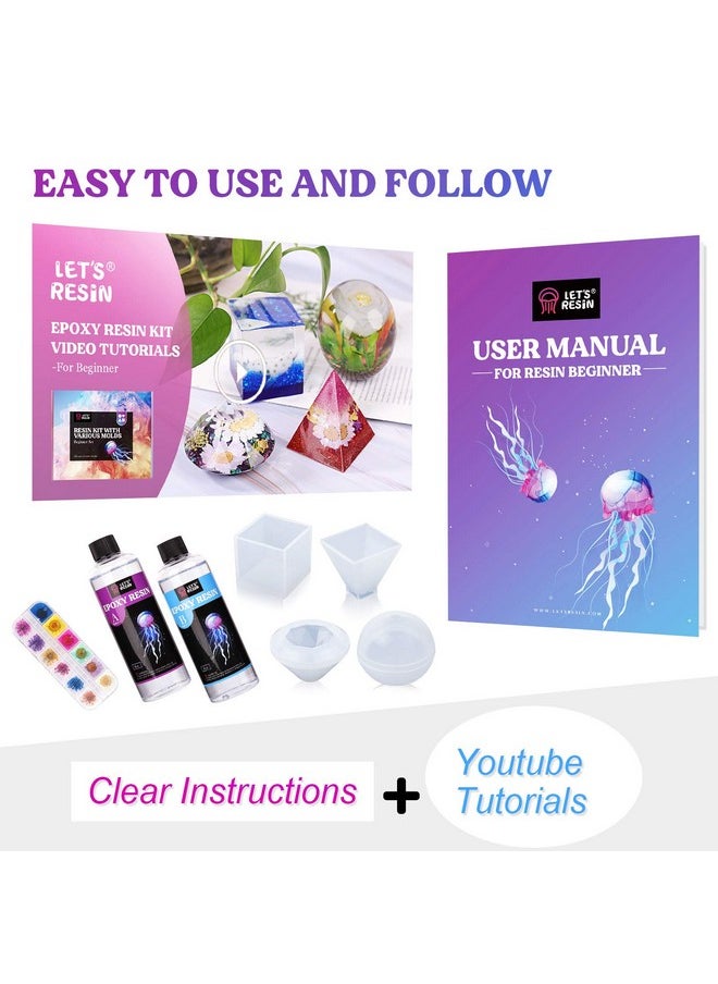LET'S RESIN - LET'S RESIN 16OZ Resin Molds Silicone Kit Complete Set Bundle with Sphere, Pyramid Molds, Resin Epoxy Starter Kit for Beginner Resin Casting - Image 1