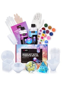 LET'S RESIN 16OZ Resin Molds Silicone Kit Complete Set Bundle with Sphere, Pyramid Molds, Resin Epoxy Starter Kit for Beginner Resin Casting