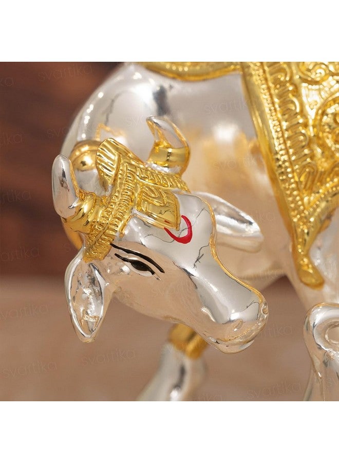 Svastika Vastu Kamdhenu Cow with Calf Idol | 24K Gold & 999 Silver Plated | Excellent Vastu Correction Remedy for Financial Problems | Wedding & Housewarming Gift (5 Inch) - Image 3