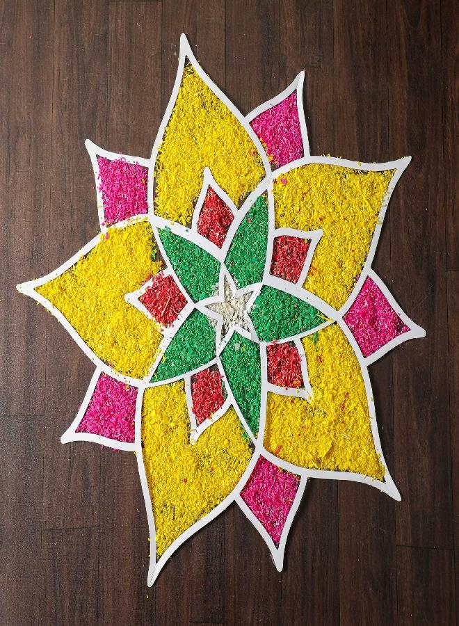 Desi Favors DIY Rangoli Kit/Rangoli for Diwali/Easy DIY Rangoli Cutouts/Rangoli mats for Pooja/Rangoli Decorations/Rangoli Stencil - Image 1