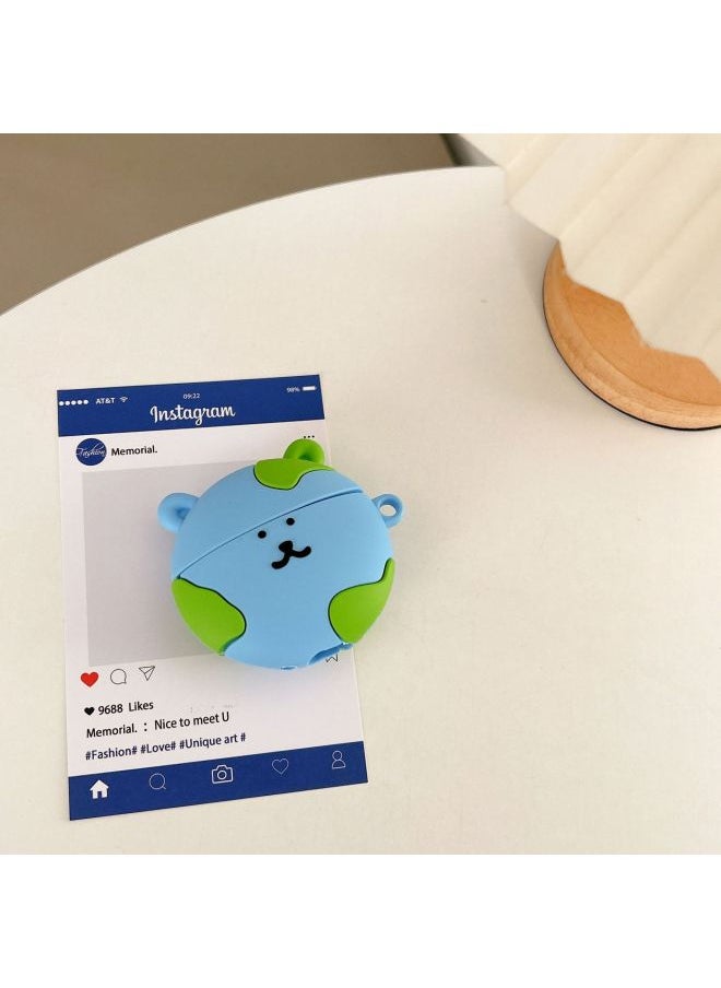Earth Self-Mocking Bear Applicable Airpods Pr2o For Apple Wireless Bluetooth 1/2/3/4 Generation Earphone Cover Protective Case-Color:Earth Self-deprecating Bear-Applicable Models:Airpods Pro/pro2