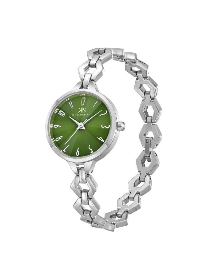 كينيث سكوت Kenneth Scott K23508-SBSG Women's Analog Display Watch & Stainless steel Strap Silver