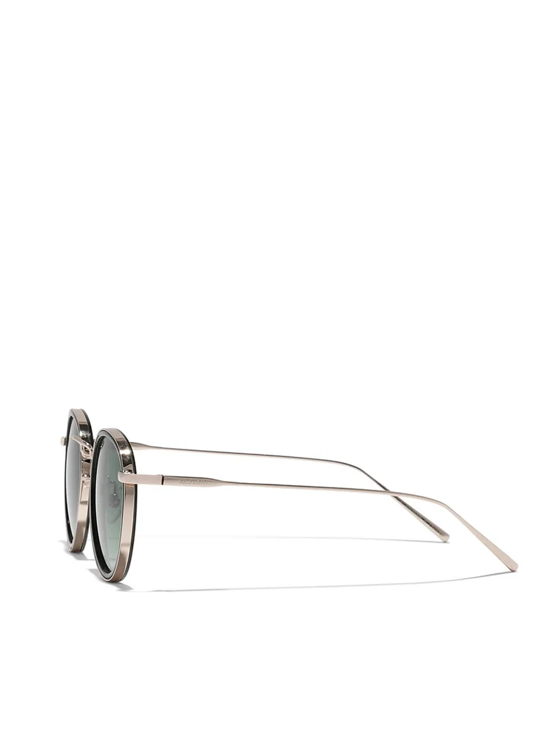 30Sundays MOD SQUAD Women Green Sunglasses - Frame Material: Metal + Acetate - Lens Color: Green- Frame Color: Rose Gold - Full Rim