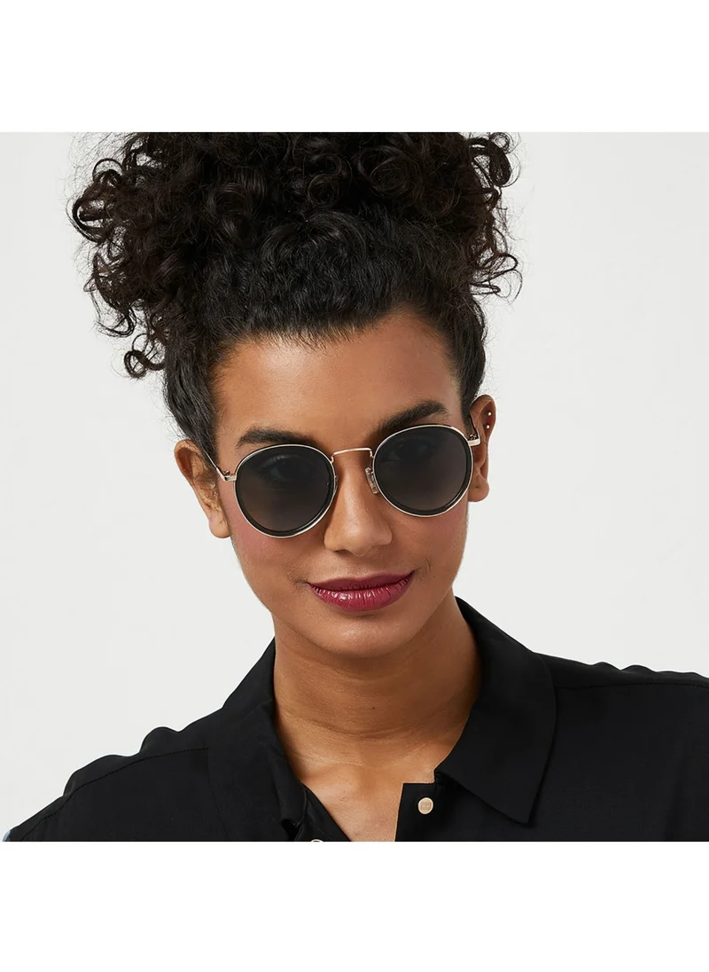 30Sundays MOD SQUAD Women Green Sunglasses - Frame Material: Metal + Acetate - Lens Color: Green- Frame Color: Rose Gold - Full Rim