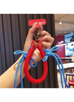 2025 Year Chinese Knot Red Woven Mobile Phone Lanyard Wrist Short Strong And Durable Outdoor Travel Ins Style-Specifications Support Image Upload:[red And Blue] Chinese Knot Braided Bracelet + Red Long Clip + Black Love Buckle