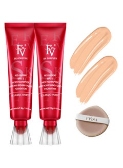 FV FV 2 Pack Waterproof Foundation, Lightweight & Medium Coverage Foundation with Matte Finish, Oil Control Long Lasting Liquid Foundation Makeup for Oily Normal Skin (Classic Ivory, 1.05 fl.oz)  - Image 1