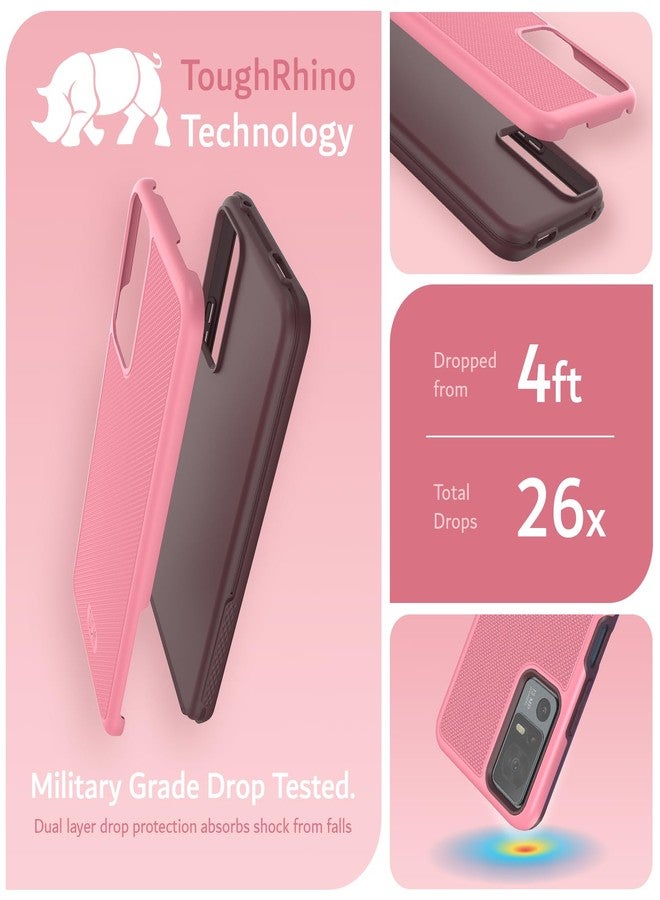 TUDIA MergeGrip for Jitterbug Smart 4 Case T608G, [Military Grade Drop Tested] Shockproof Protection Slim Rugged Dual Layer Heavy Duty Phone Cases for Senior - Smokey Pink - Image 3