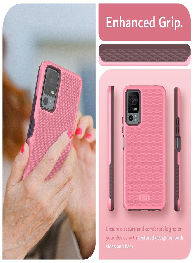 TUDIA MergeGrip for Jitterbug Smart 4 Case T608G, [Military Grade Drop Tested] Shockproof Protection Slim Rugged Dual Layer Heavy Duty Phone Cases for Senior - Smokey Pink - Image 4