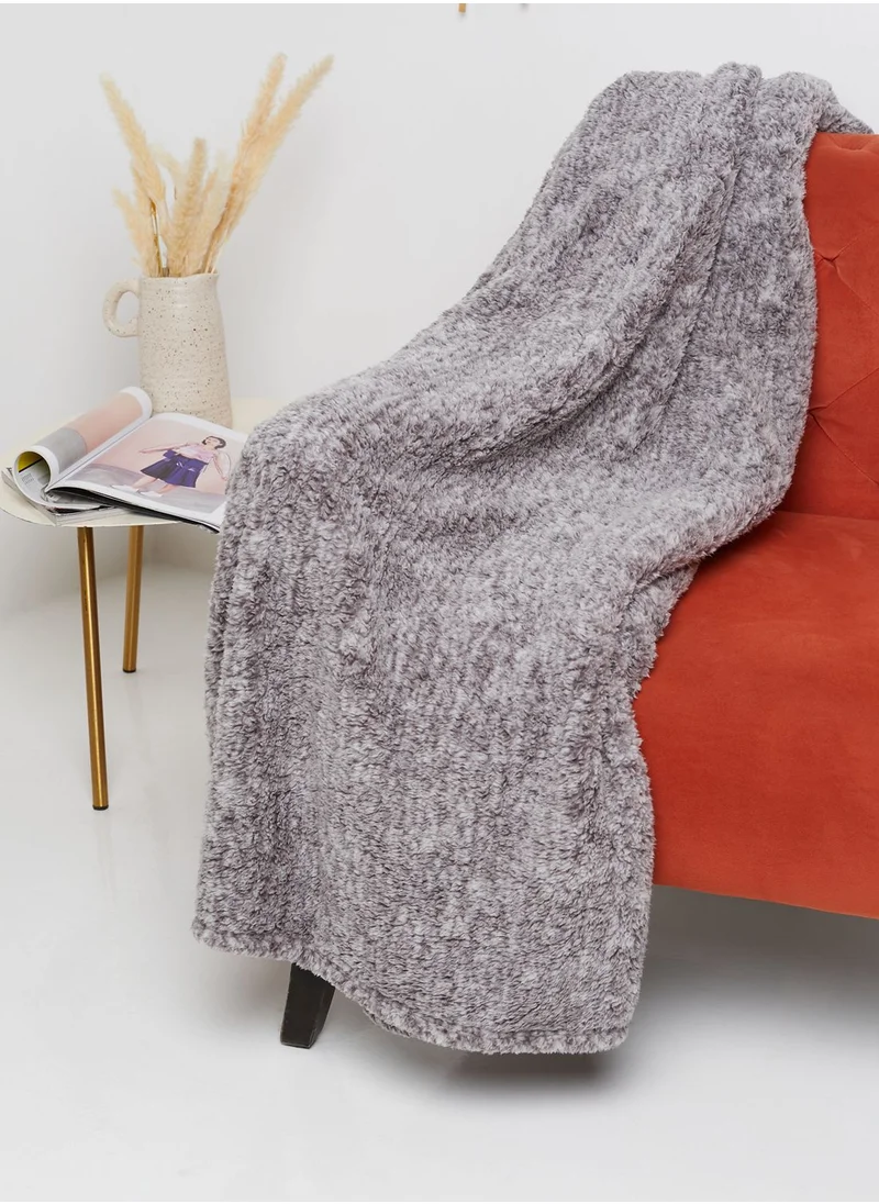 Marks & Spencer Teddy Fleece Marl Throw
