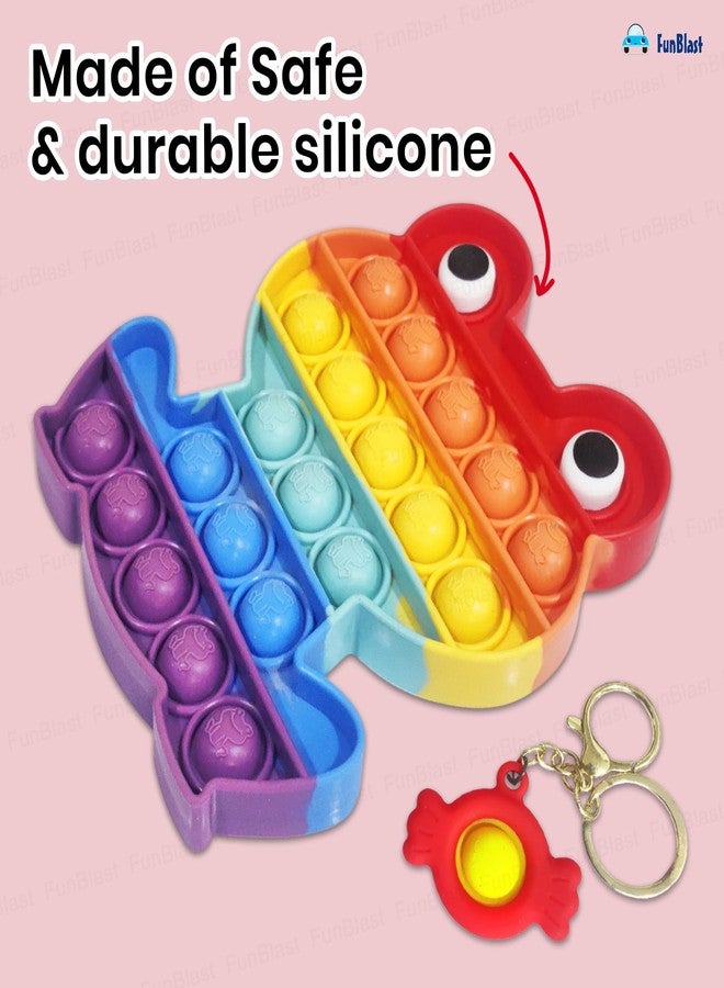 FunBlast Pop it Set , Pop Bubble Fidget Toys, Popit Keychain, Jumbo Toys Set - Pack of 3 Real Silicone Fidget PopIt, Keychain Toy for Kid, Bubble Toys for Kids - Image 2