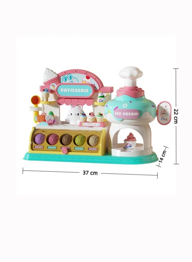 Simulated ice cream parlor toys Situational simulation toys Simulate making an ice cream toy Light clay toys Toys for girls Comes with 24 sticks of plasticine  - Image 2