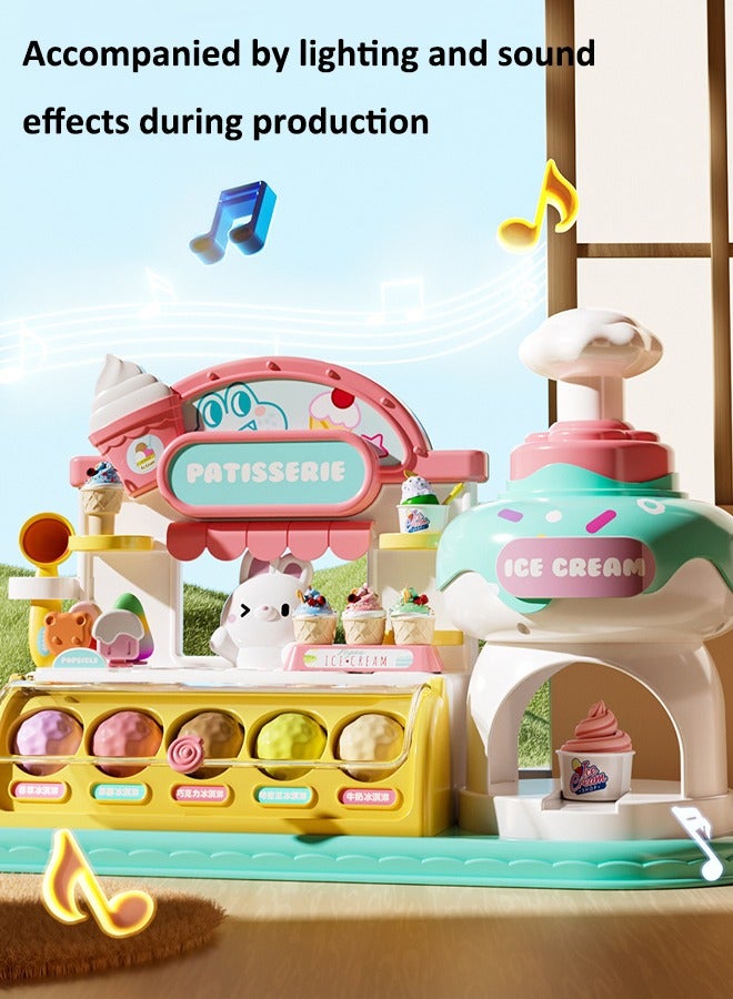 Simulated ice cream parlor toys Situational simulation toys Simulate making an ice cream toy Light clay toys Toys for girls Comes with 24 sticks of plasticine  - Image 5