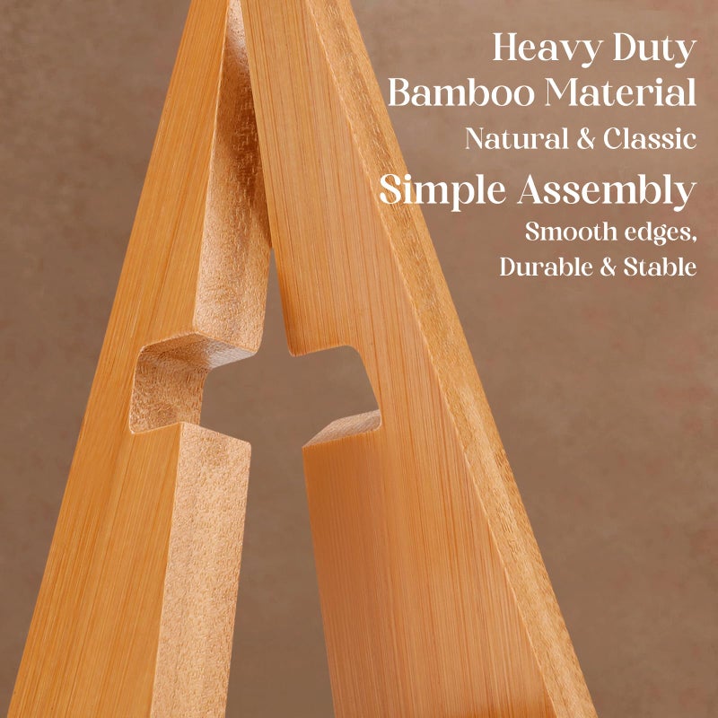 XKDOUS 2 Pack Plate Holders for Displaying 6.5 Inch Decorative Plate Display Stand Heavy Duty Bamboo Picture Frame Stands Cook Book Holder for Kitchen - Image 5