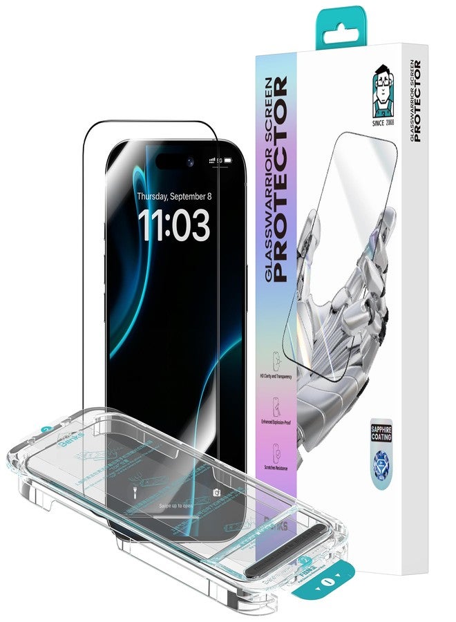 BENKS GlassWarrior Sapphire Screen Protector for iPhone 17 Pro Max 6.9 inch, 3D Curved Full Coverage Tempered Glass, Ultra HD Clarity, Anti-Fingerprint, Scratch & Shatter Resistant - Image 1