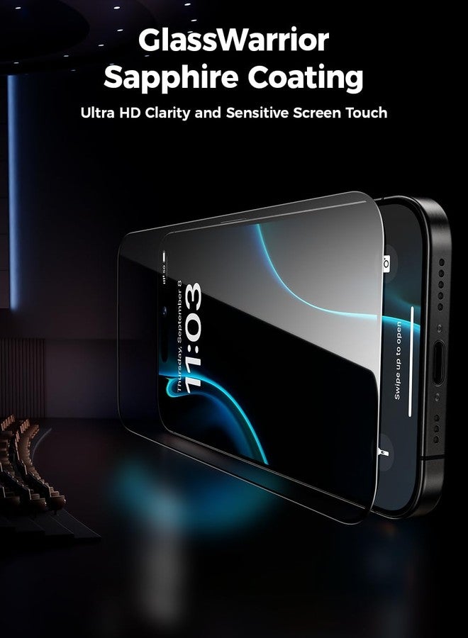 BENKS GlassWarrior Sapphire Screen Protector for iPhone 17 Pro Max 6.9 inch, 3D Curved Full Coverage Tempered Glass, Ultra HD Clarity, Anti-Fingerprint, Scratch & Shatter Resistant - Image 2
