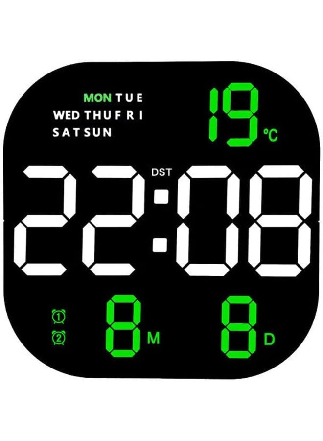 كروني 6633 ساعة إلكترونية متعددة الوظائف شاشة كبيرة مربعة LED ساعة حائط تحكم عن بعد منبه رقمي - Image 1