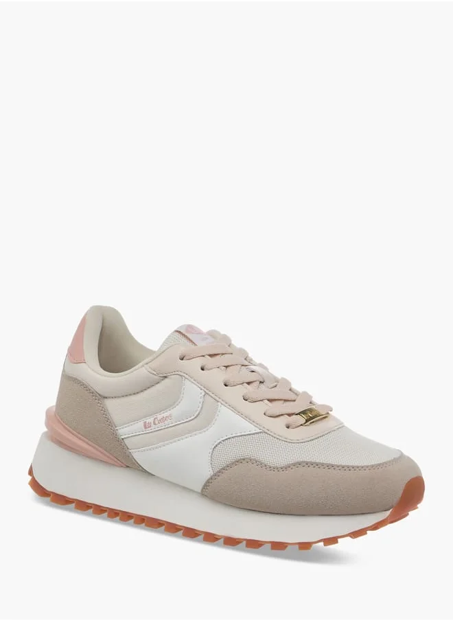 Lee Cooper Women's Colourblock Sneakers with Lace-Up Closure