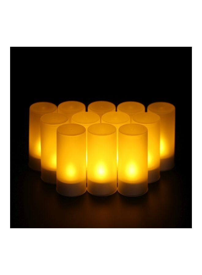 NIBEMINENT 12-Piece LED Rechargeable Candle Lights White 20centimeter - Image 2