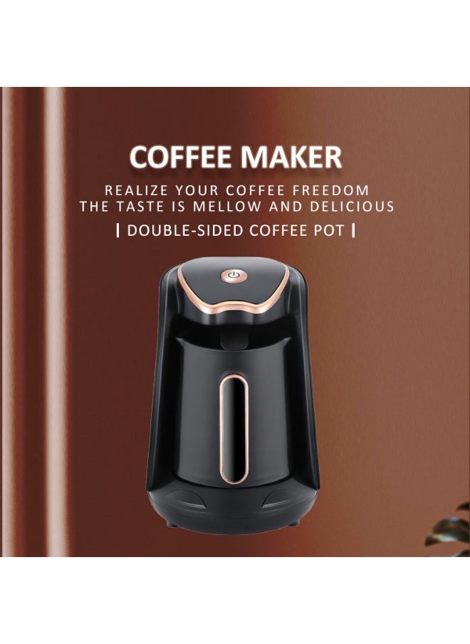 Turkish Coffee Maker, 600W, 300ml Electric Coffee Pot, 4 cups of coffee, one button operation, easy to clean, Black