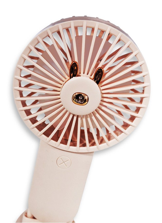 Generic - Mini handheld fan, Cute design , small size and easy to carry by hand or put in bag, equipped with USB rechargeable battery, on/off button, multiple air speeds, nice gift for kids - Image 1