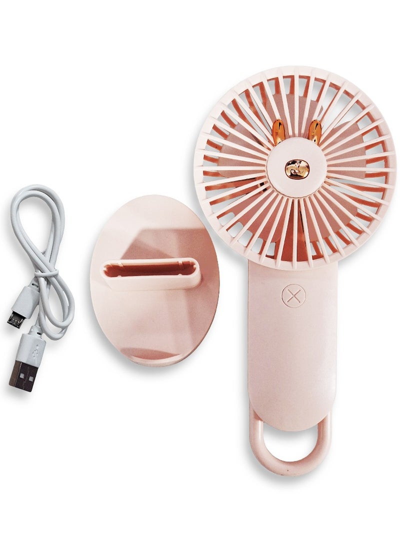Generic - Mini handheld fan, Cute design , small size and easy to carry by hand or put in bag, equipped with USB rechargeable battery, on/off button, multiple air speeds, nice gift for kids - Image 1