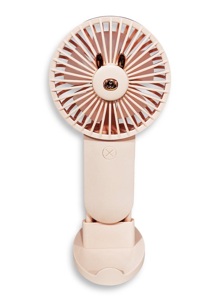 Generic - Mini handheld fan, Cute design , small size and easy to carry by hand or put in bag, equipped with USB rechargeable battery, on/off button, multiple air speeds, nice gift for kids - Image 1