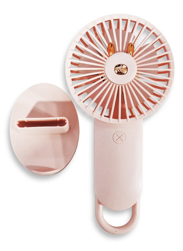 Generic - Mini handheld fan, Cute design , small size and easy to carry by hand or put in bag, equipped with USB rechargeable battery, on/off button, multiple air speeds, nice gift for kids - Image 1