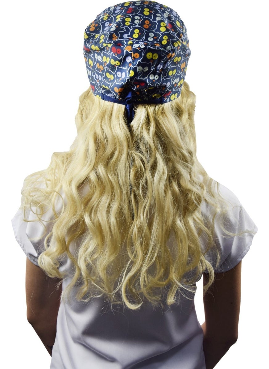 Nur Medikal Giyim - Nur Medical Clothing Cat Eye Patterned Surgical Bonnet B105 - Image 1