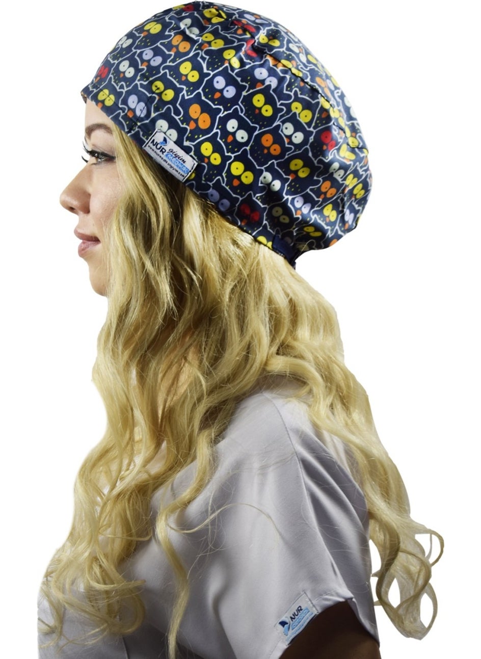 Nur Medikal Giyim - Nur Medical Clothing Cat Eye Patterned Surgical Bonnet B105 - Image 1