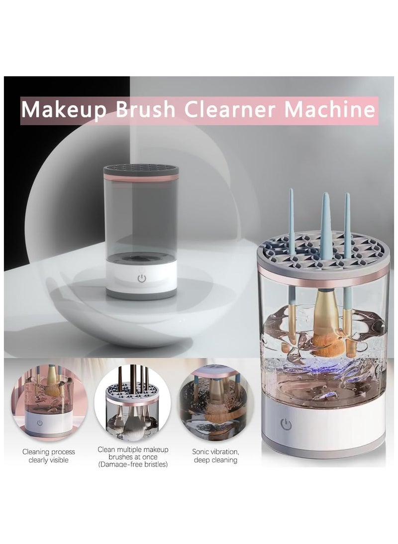 منظف ​​فرش المكياج الكهربائي، آلة تنظيف فرش المكياج مع حصيرة تنظيف الفرش، منظف فرش التجميل الأوتوماتيكي، أدوات فرش المكياج لجميع أحجام مجموعة فرش مكياج التجميل، هدية للنساء والزوجة والصديقات - Image 3