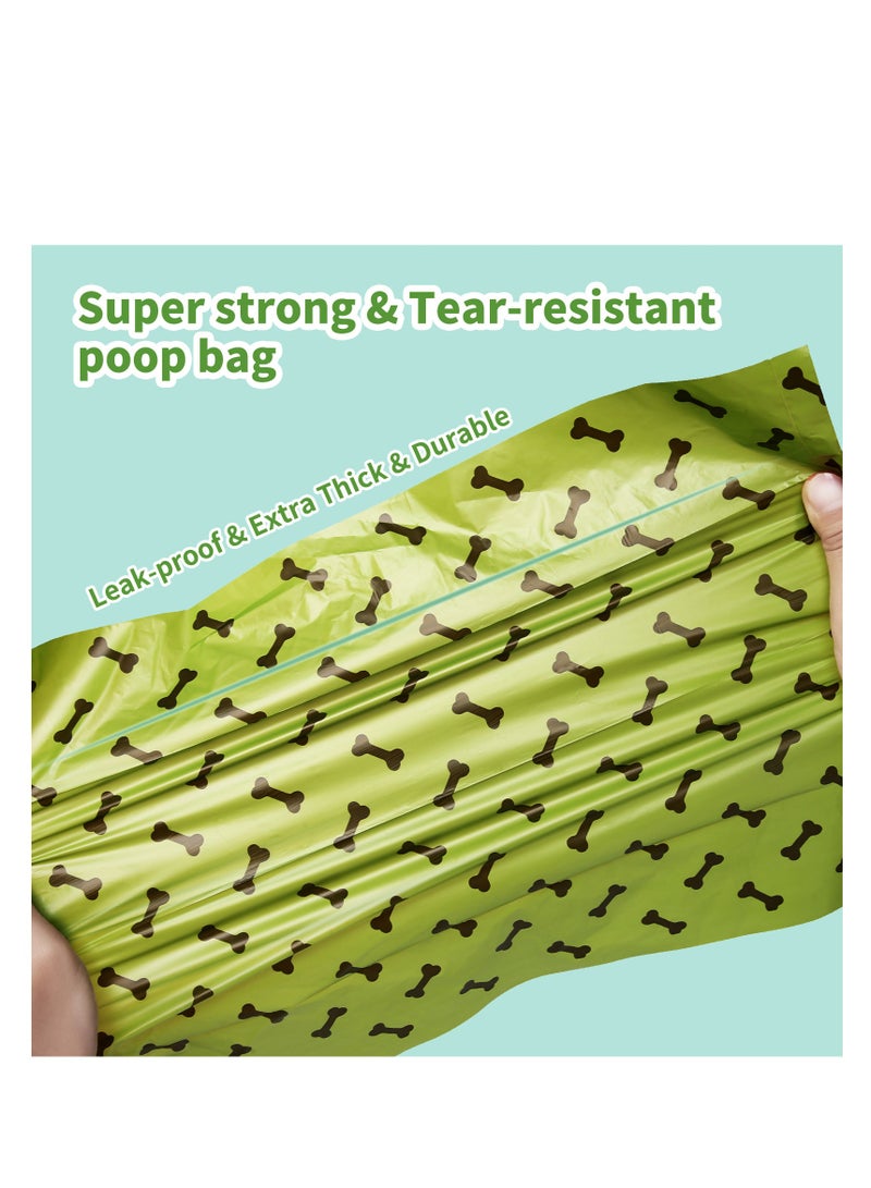 أكياس أنبوب الكلب، 24 لفة / 360 كيسًا مع موزع، أكياس أنبوب الكلب السميكة للغاية، أكياس أنبوب القطط، أكياس أنبوب القطط، أكياس الكلاب، أكياس نفايات الحيوانات الأليفةغير مدمجة، مقاومة للتسرب، سهلة التمزق - Image 4