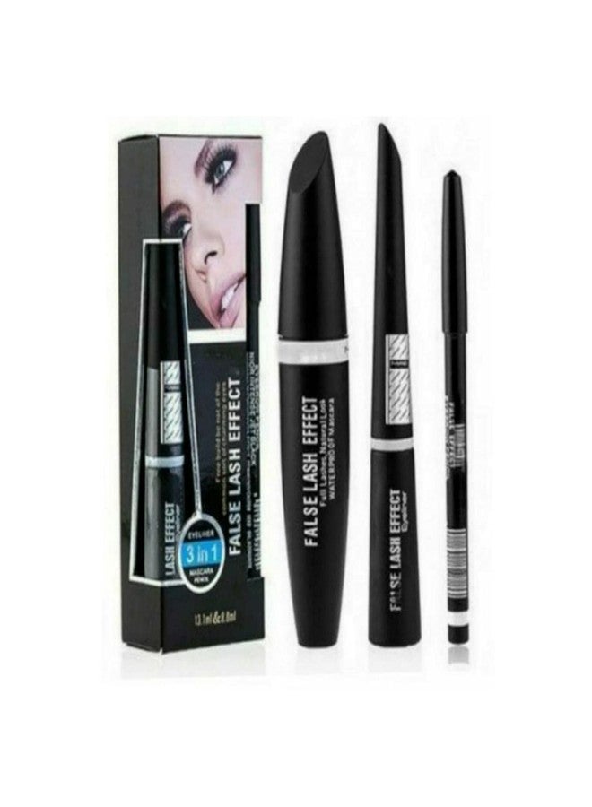 Mouj Professional Combo of 3 In 1 Waterproof Eyeliner, Liquid Mascara And Waterproof Black Kajal for eyes makeup. - Image 1