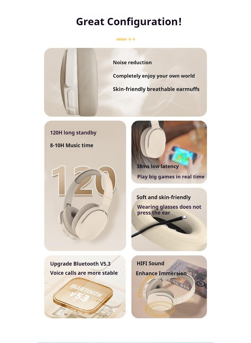 Stereo Surround Sound Headsets Long Life Wireless Bluetooth Headphone Sports Noise Reduction Earphone  - Image 3
