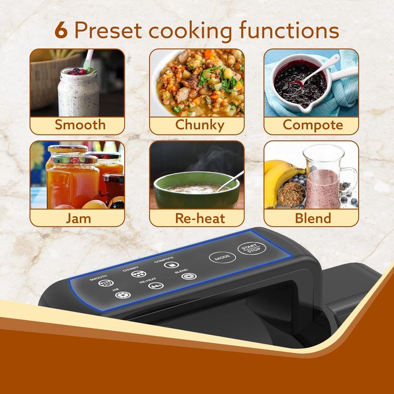 AGARO AGARO Elite Soup Maker 1 Litre Automatic Blending Heating6 Preset Cooking Functions Copper Motor Stainless Steel Blades Grey  - Image 4