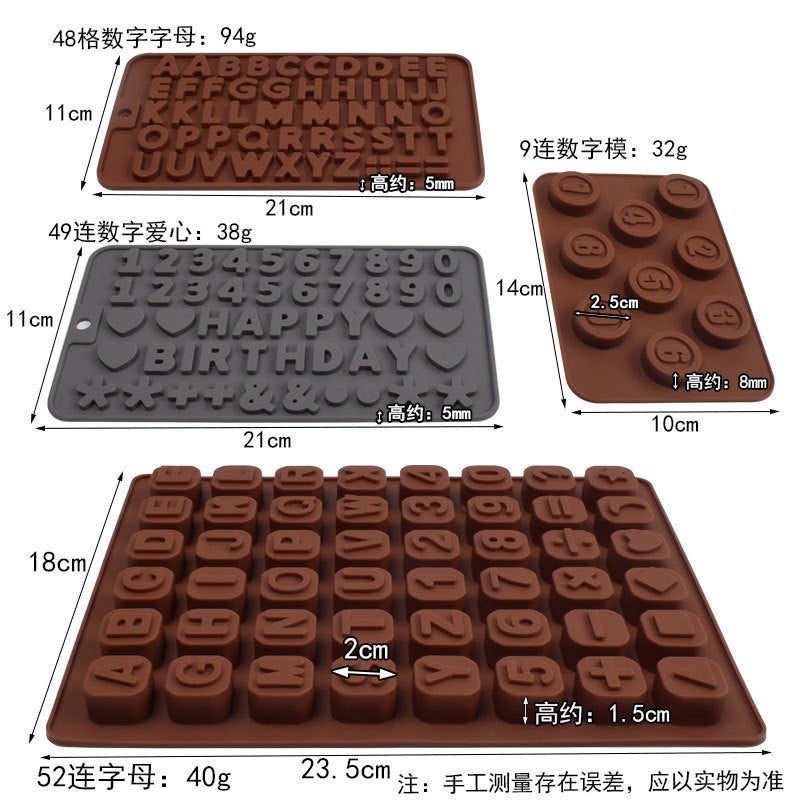 general Silicone Alphabet and Number Mold for Baking, Chocolate, Lollipop, Crystal Resin - Image 4