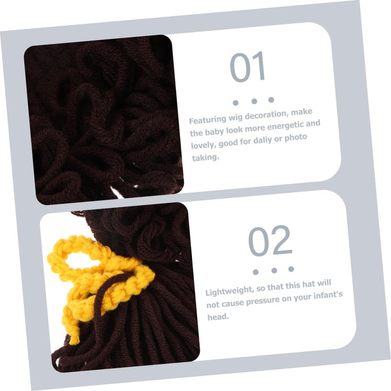 Adorable Wig Design Winter Hat Soft Breathable Woolen Yarn Knitted Beanie For Boys Cold Weather - Image 3