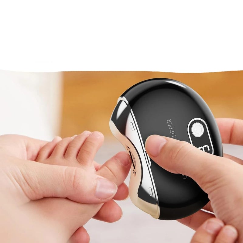 Aikertec Automatic Electric Nail Clipper,with LCD Digital Display, Safety Baby Fingernail Nail Clipper, 3-Speeds Levels and Nail Clip Storage, USB Rechargeable Suitable for Babies,Children (Black) - Image 2