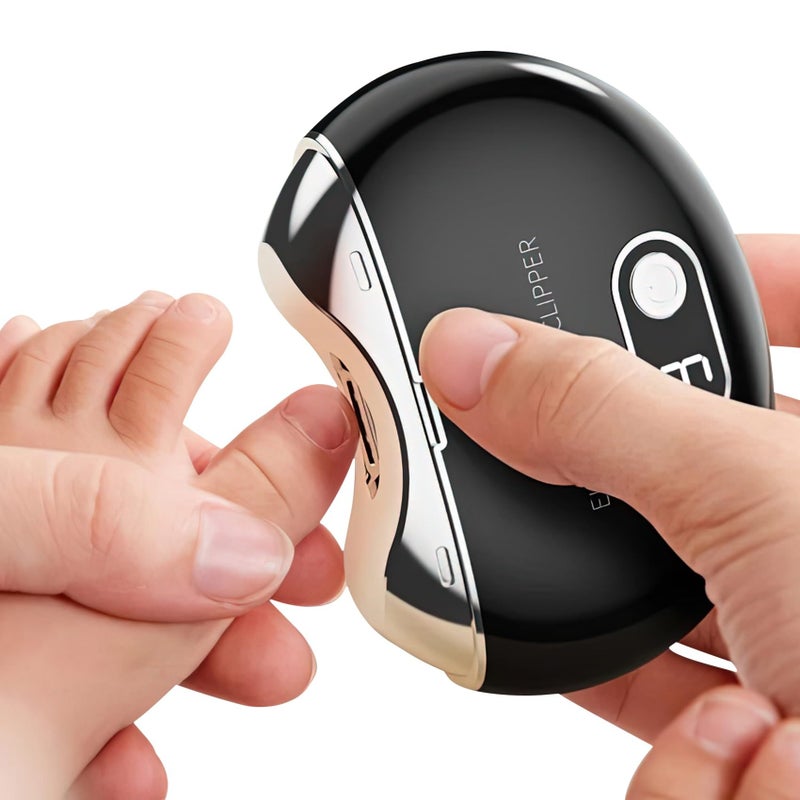 Aikertec Automatic Electric Nail Clipper,with LCD Digital Display, Safety Baby Fingernail Nail Clipper, 3-Speeds Levels and Nail Clip Storage, USB Rechargeable Suitable for Babies,Children (Black) - Image 1